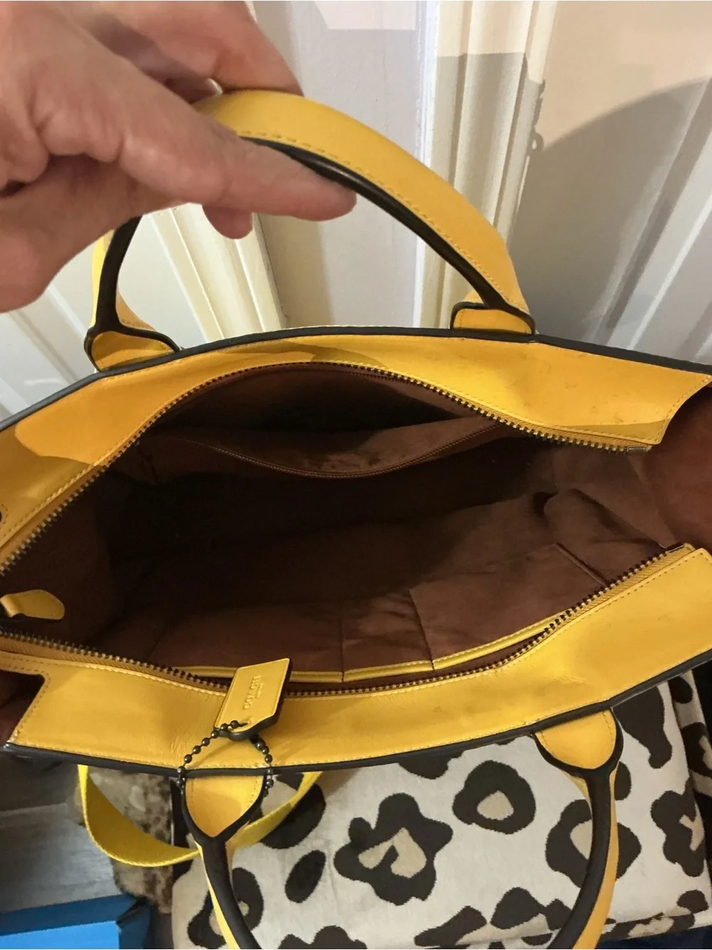 Coach Yellow Leather Messenger Tote